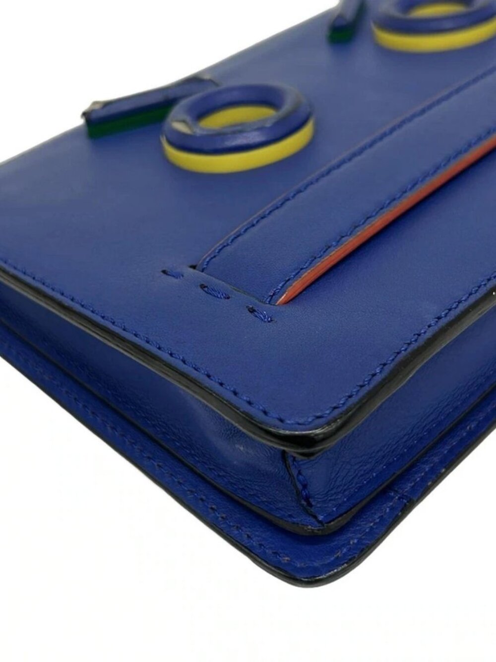 FENDI Bag Bugs 7VA350 Blue Multi Leather - Clutch Bag - Picture 6 of 15